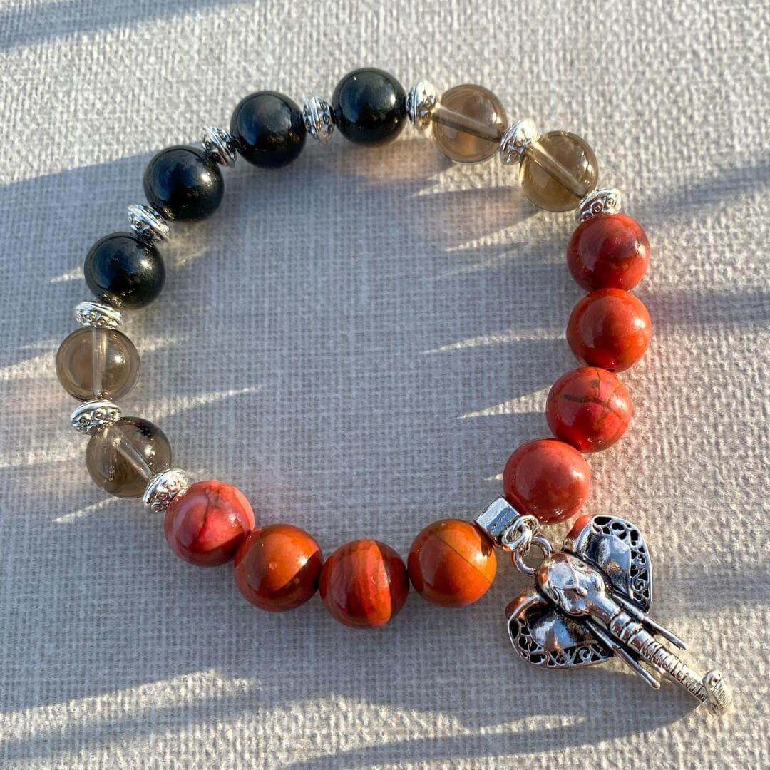 Courage & Strength | RED JASPER, SMOKEY QUARTZ, OBSIDIAN
