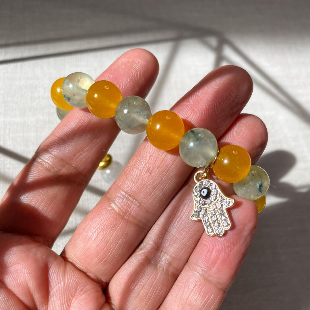 Joy & Happiness| YELLOW AGATE, PREHNITE, SELENITE