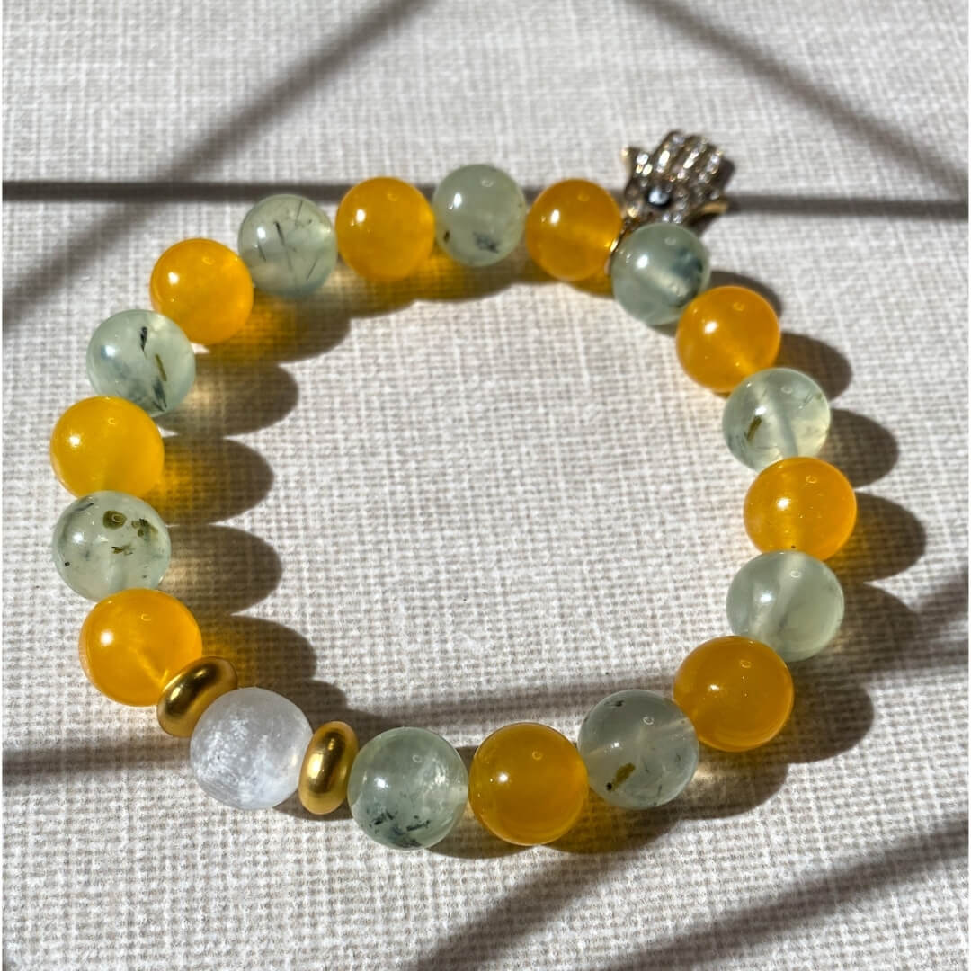 Joy & Happiness| YELLOW AGATE, PREHNITE, SELENITE