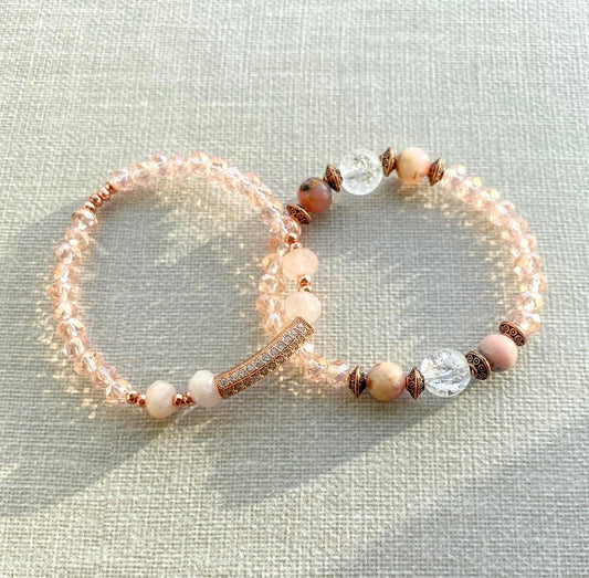 Beauty & Grace (Set) | ROSE QUARTZ, RHODONITE