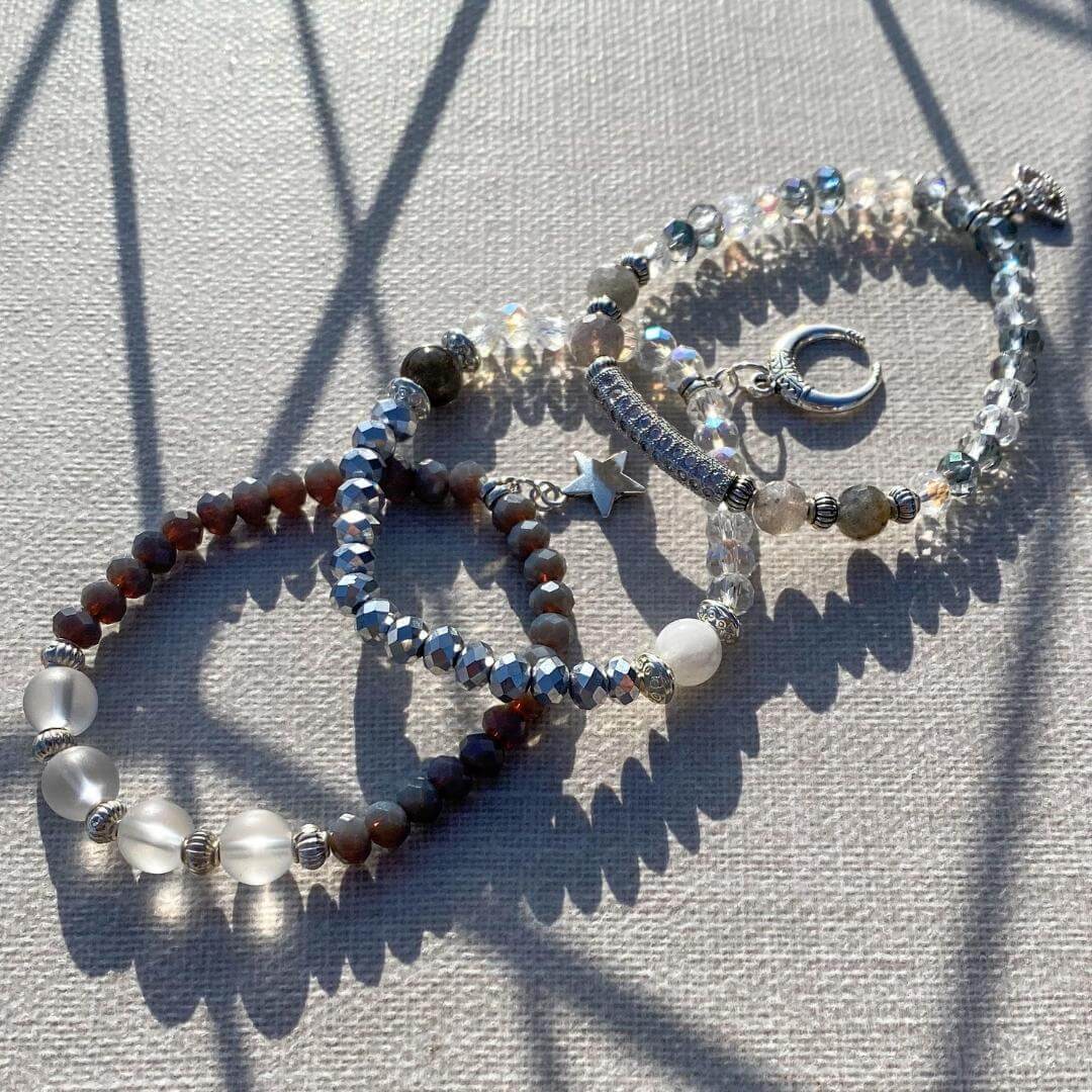 Deflection & Protection (Stack of 3)| LABRADORITE, MOONSTONE, QUARTZ